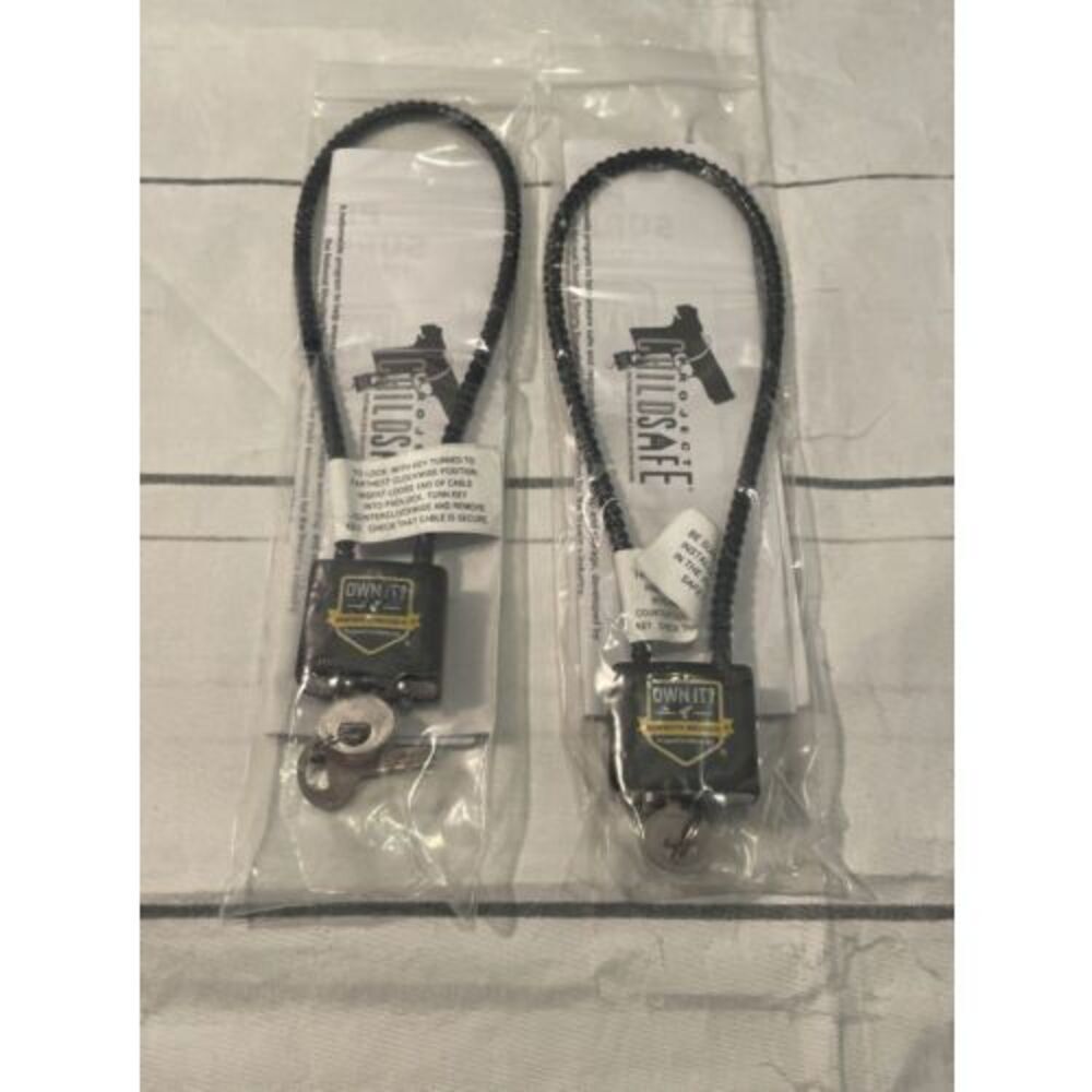 2 Gun Locks 13" Steel Cable Trigger Pistol Rifle Shotgun Rifle Project Childsafe